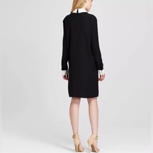 Victoria Beckham for target bunny collar long sleeve black shift dress. Size XS - Picture 4 of 13